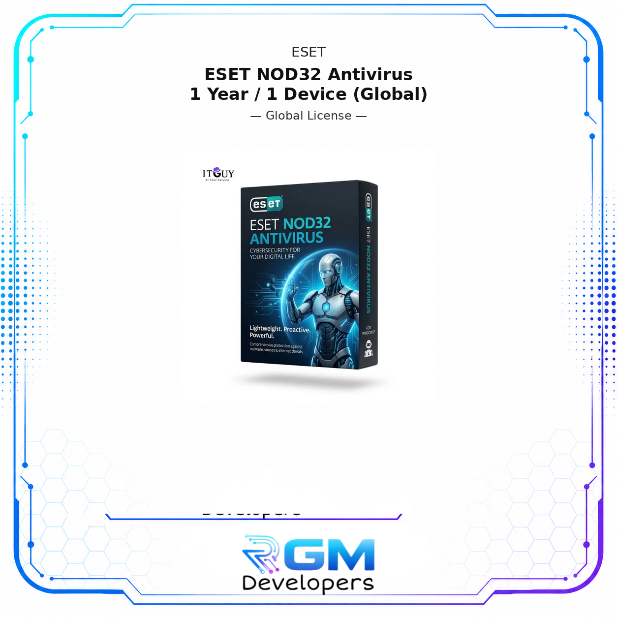 <p>ESET NOD32 Antivirus provides fast, lightweight, and reliable protection against viruses, malware, ransomware, spyware, and other online threats. Designed with advanced detection technology, it keeps your system secure without slowing down performance.</p> <p>This subscription covers <strong>1 device for 1 year,</strong> making it ideal for individuals who want strong cybersecurity protection while maintaining system speed and stability.</p> <h3>Key Features</h3> <p>ESET NOD32 Antivirus is built around a core principle of doing more with less. It delivers enterprise-grade threat detection in a package light enough to run smoothly on everyday hardware.</p> <ul> <li><strong>Real-time protection against viruses, malware, and ransomware.</strong> Threats are detected and blocked the moment they attempt to access your system, before they can cause damage or compromise your files.</li> <li><strong>Advanced threat detection using ESET’s proven security technology.</strong> ESET’s multilayered detection engine combines signature-based scanning with behavioral analysis to catch both known and previously unseen threats.</li> <li><strong>Lightweight antivirus that maintains system performance.</strong> NOD32 is consistently recognized for its low resource usage, making it one of the best choices for users who cannot afford slowdowns while working, gaming, or browsing.</li> <li><strong>Protection against phishing attacks and malicious websites.</strong> NOD32 scans URLs and web content in real time, warning you before you land on a fraudulent page or unknowingly submit credentials to a fake site.</li> <li><strong>Secure online browsing and safe file downloads.</strong> Every file you download is scanned before it reaches your system, reducing the risk of accidentally installing malicious software disguised as legitimate content.</li> <li><strong>Regular security updates for emerging threats.</strong> ESET continuously updates its threat database so your protection stays current against newly discovered viruses, exploits, and attack techniques.</li> <li><strong>Compatible with modern Windows systems.</strong> NOD32 is optimized for Windows 11 and Windows 10 while maintaining support for older systems, ensuring broad compatibility across different hardware generations.</li> </ul> <h3>System Compatibility</h3> <p>ESET NOD32 Antivirus is compatible with the following Windows versions. Please confirm your operating system before purchasing.</p> <ul> <li>Windows 11</li> <li>Windows 10</li> <li>Windows 8 / 8.1</li> <li>Windows 7</li> </ul> <p>Minimum system requirements depend on the operating system version.</p> <h3>Who This Is Ideal For</h3> <p>ESET NOD32 Antivirus is designed for users who prioritize performance alongside protection.</p> <ul> <li><strong>Home users and individuals</strong> who want dependable antivirus coverage without the bloat of a full security suite that they do not need.</li> <li><strong>Gamers and creative professionals</strong> who run resource-intensive applications and cannot afford background security software that eats into their system performance.</li> <li><strong>Students and remote workers</strong> who use a personal laptop for study, work, and browsing, and want reliable protection against phishing, malware, and unsafe downloads.</li> <li><strong>Users on older hardware</strong> running Windows 7 or Windows 8 who need a security solution that works efficiently without requiring a modern high-spec machine.</li> <li><strong>Users upgrading from free antivirus tools</strong> who want a proven, paid solution with real-time threat detection and regular database updates.</li> </ul> <p>Alternative Products: Kaspersky | Bitdefender | MalwareBytes | AVAST</p> <h3>What You Will Receive</h3> <p>All delivery is digital and processed promptly after payment confirmation. No physical shipment is involved.</p> <ul> <li><strong>ESET NOD32 Antivirus license key</strong> for 1 device and 1 year of protection on Windows.</li> <li><strong>Official download link</strong> to the latest version directly from ESET.</li> <li><strong>Step-by-step activation instructions</strong> to walk you through installation and setup from start to finish.</li> <li><strong>Customer support available</strong> for any installation or activation issues you encounter after purchase.</li> <li>Store your license key in a safe place after activation. You will need it if you reinstall or need to reactivate during your subscription period.</li> </ul> <h3>Important Notes</h3> <p>Please read the following carefully before completing your purchase for ESET NOD32 Antivirus:</p> <ul> <li><strong>This license is valid for 1 device only.</strong> It cannot be installed on a second computer, transferred to another device, or shared with another user under any circumstances.</li> <li><strong>The ESET NOD32 Antivirus subscription is valid for 12 months from the date of activation.</strong> Protection and automatic updates will remain active throughout this period. Renewal is required after the subscription expires to maintain continued coverage.</li> <li><strong>An internet connection is required for activation and updates.</strong> Regular updates are essential for keeping your protection current against the latest threats. We recommend keeping automatic updates enabled throughout your subscription.</li> <li><strong>This is a digital product delivered electronically.</strong> No physical box, disc, or printed documentation will be shipped. All delivery is handled digitally after purchase confirmation.</li> </ul> </div> <p>Available from RGM Developers with secure checkout and quick digital fulfillment.</p>