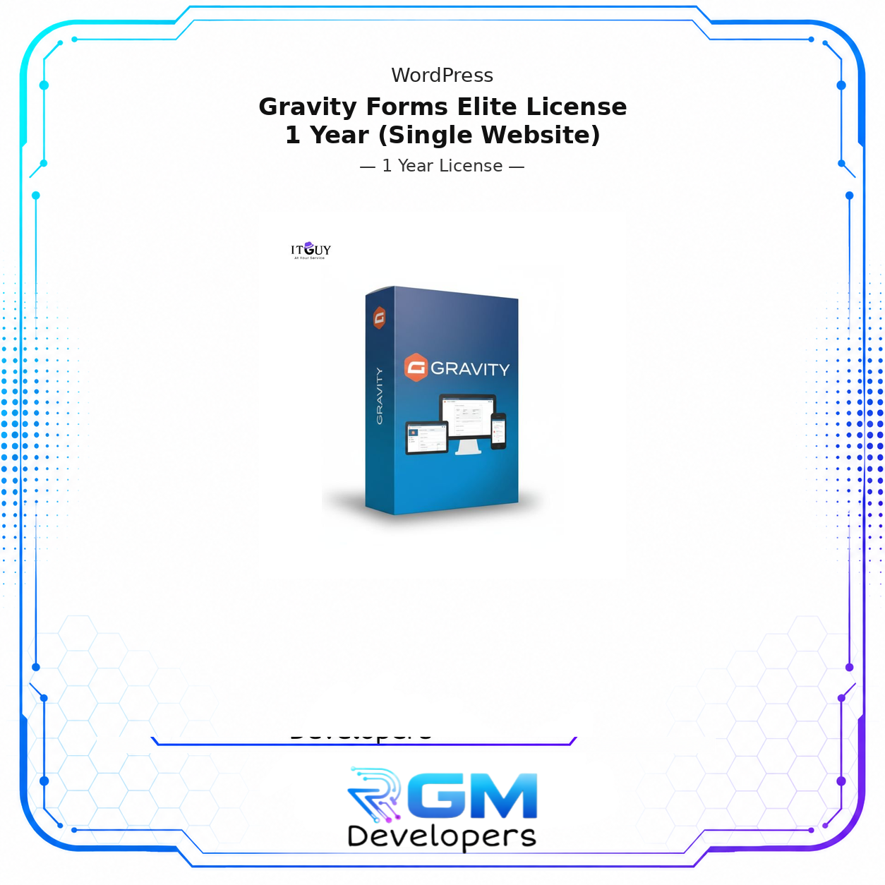 <p>Take your WordPress forms to the next level with the Gravity Forms Elite License, the most powerful plan available from the most trusted form builder plugin in the WordPress ecosystem. This 1-year license covers a single website and unlocks every official Gravity Forms add-on, advanced form fields, priority support, and seamless integrations with payment gateways, CRM platforms, and marketing tools, giving you everything needed to build sophisticated, conversion-focused forms without limitations. It pairs well with other WordPress plugins you might have installed.</p> <p>Gravity Forms Elite License stands apart from basic form plugins by transforming your WordPress site into a fully integrated data collection and automation hub, connecting your forms directly to the tools your business already depends on.</p> <h3><strong>Benefits of Purchasing Gravity Forms Elite License</strong></h3> <p>Gravity Forms has been the gold standard in WordPress form building for over fifteen years, chosen by developers, agencies, and business owners who need a reliable, extensible, and professionally supported solution beyond what free plugins can offer. Here is what you get with this Elite License:</p> <ul> <li><strong>Full access to every official Gravity Forms add-on under a single Elite License.</strong> The Elite plan unlocks all premium add-ons, including Stripe, PayPal, HubSpot, Zapier, ActiveCampaign, Salesforce, Slack, and dozens more, eliminating the need to purchase individual integrations separately and giving your forms direct connectivity to your entire business stack.</li> <li><strong>Unlimited form creation and unlimited entry collection for your website.</strong> Build as many forms as your site requires and collect as many submissions as your audience generates, with no artificial caps on the number of forms, fields, or entries that would force you into a higher pricing tier.</li> <li><strong>Advanced form fields including calculations, conditional logic, file uploads, surveys, quizzes, and polls.</strong> Go far beyond simple contact forms with intelligent field logic that shows or hides sections based on user input, performs real-time mathematical calculations, accepts multi-file uploads, and delivers fully functional survey and quiz experiences within a single form.</li> <li><strong>Payment gateway integrations to accept transactions directly through your forms.</strong> Connect your forms to Stripe, PayPal, Square, or Authorize.Net to collect one-time payments, recurring subscriptions, and donations without requiring a separate eCommerce plugin, keeping your checkout experience fully within your existing WordPress environment.</li> <li><strong>CRM and email marketing integrations that feed submissions directly into your business tools.</strong> Automatically push form entries into HubSpot, Salesforce, ActiveCampaign, Mailchimp, and other platforms the moment a user submits, eliminating manual data entry and ensuring your leads and contacts are captured and actioned in real time.</li> <li><strong>User registration integration for building membership sites and gated content experiences.</strong> Use Gravity Forms to create custom registration workflows that automatically generate WordPress user accounts, assign roles, and trigger onboarding sequences, making it an ideal foundation for membership sites, online communities, and client portals.</li> <li><strong>Priority support from the Gravity Forms team for the full 12-month license period.</strong> Elite license holders receive faster response times and elevated support access from Gravity Forms’ own team, ensuring that any technical issue, integration question, or customization challenge is resolved without delay.</li> <li><strong>12 months of regular plugin updates to keep your forms secure and compatible.</strong> All Gravity Forms core updates, add-on updates, and security patches are delivered automatically throughout your license year, ensuring continued compatibility with the latest WordPress versions and third-party plugin updates.</li> <li><strong>Fully mobile-responsive forms and built-in GDPR compliance tools.</strong> Every form built with Gravity Forms renders correctly across all screen sizes and devices, and the plugin includes built-in tools for consent fields, data retention controls, and personal data export to support your GDPR and privacy compliance requirements.</li> </ul> <h3><strong>Who This Is Ideal For</strong></h3> <ul> <li>Business owners and eCommerce operators who need forms that connect directly to payment gateways, CRM systems, and marketing platforms without stitching together multiple separate plugins.</li> <li>WordPress developers and agencies building client sites that require advanced form logic, custom registration workflows, or deep third-party integrations that free plugins simply cannot support.</li> <li>Membership site owners and online educators who need user registration forms, conditional content delivery, and quiz or survey functionality integrated within a single, professionally supported plugin.</li> <li>Marketing teams and lead generation specialists who want form submissions to flow automatically into their CRM and email marketing tools for immediate follow-up without manual intervention.</li> </ul> <h3><strong>Activation Process</strong></h3> <ol> <li>Complete your purchase and provide <strong>temporary WordPress admin login credentials for your website</strong>.</li> <li><strong>Our team will install Gravity Forms and activate the Elite License directly on your site</strong>.</li> <li>Your credentials are used solely for activation and are never stored, shared, or retained after the process is complete.</li> <li>Once activated, you will have immediate access to all add-ons, integrations, and Elite features.</li> <li>Your 12-month license period begins from the date of activation.</li> </ol> <h3><strong>What You Will Receive</strong></h3> <ul> <li>Authentic Gravity Forms Elite License for 1 website, valid for 12 months from activation date.</li> <li>Full access to all official Gravity Forms add-ons and premium integrations.</li> <li>12 months of plugin updates covering core releases, add-on updates, and security patches.</li> <li>Priority support from the Gravity Forms team throughout your license period.</li> <li>Technical assistance from our team for any installation or activation issues.</li> </ul> <h3><strong>Important Notes</strong></h3> <ul> <li>This license is valid for 1 website only. It cannot be extended to additional domains or installations without purchasing a separate license.</li> <li>The license is valid for 12 months from the date of activation. Updates, add-on access, and priority support remain fully active throughout this period.</li> <li>Temporary WordPress admin access is required for our team to complete the installation and activation on your behalf. Access is used solely for this purpose.</li> <li>This is a digital service delivered electronically. No physical product, packaging, or printed documentation will be shipped.</li> </ul> </div> <p>Available from RGM Developers with secure checkout and quick digital fulfillment.</p>