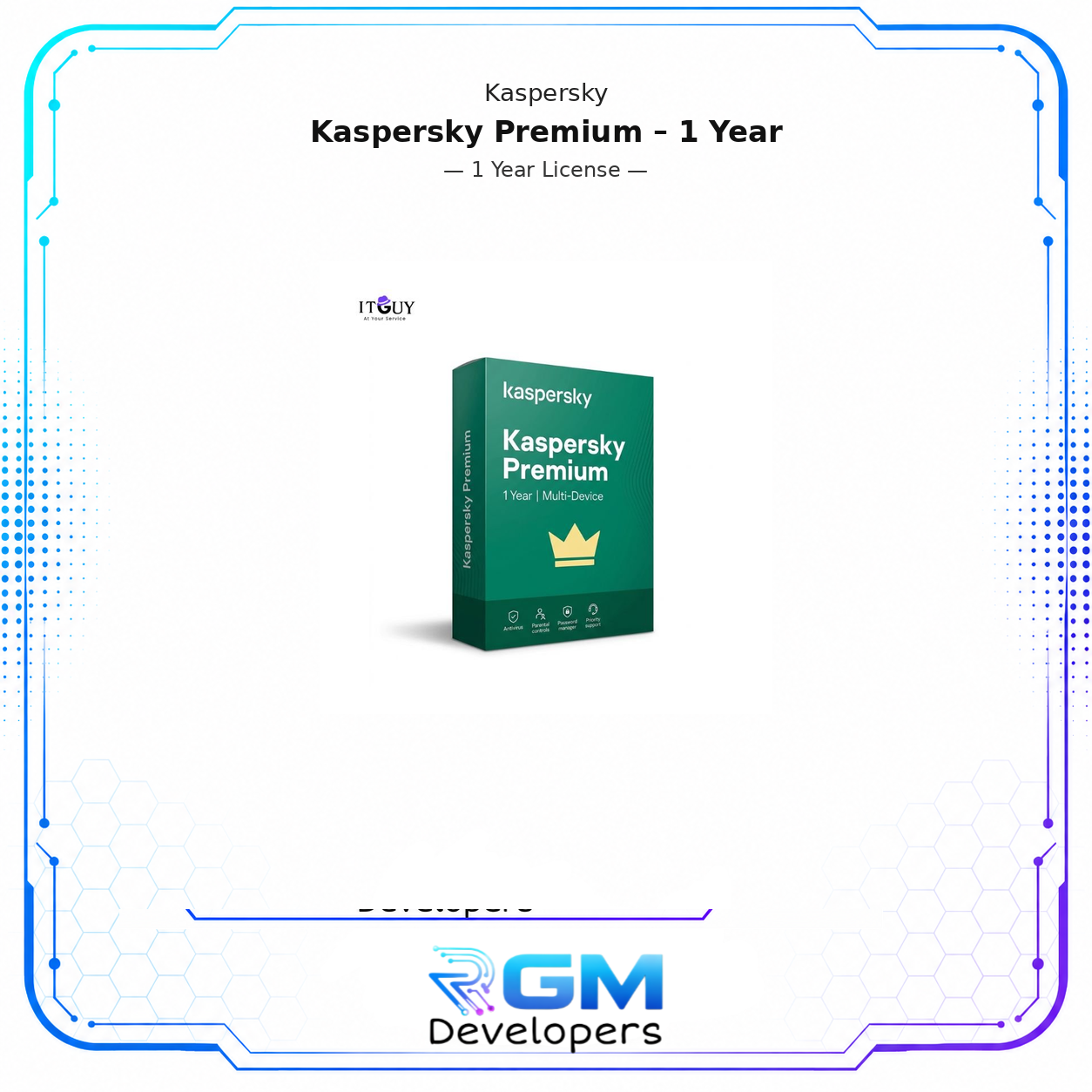 <p>Kaspersky Premium 1 Year is the top-tier plan in Kaspersky’s consumer lineup, sitting above Kaspersky Plus and covering up to 20 devices on a single 1-year license. It includes everything in Kaspersky Plus — real-time antivirus, Safe Money banking protection, password manager, data leak checker, and performance tools — and adds parental controls, identity protection tools, a remote access indicator, and priority technical support. The jump from 1 device (PKR 7,999) to 20 devices (PKR 15,999) is only PKR 8,000, making the higher device plans exceptional value for households and small teams.</p> <p>Kaspersky Premium was previously sold as Kaspersky Total Security. If you have used Total Security before, this is its direct replacement with an expanded feature set.</p> <p><strong>Two important notes for Pakistan buyers:</strong></p> <ul> <li>The VPN feature is not available for downloading or activation in Pakistan per Kaspersky’s official regional policy. All other features are fully active.</li> <li>The Identity Protection feature may have limited availability depending on your region. If this is your primary reason for purchasing, confirm availability with Kaspersky support before activating.</li> </ul> <hr /> <p><strong>Benefits of Purchasing Kaspersky Premium — 1 Year</strong></p> <p>Kaspersky has been in the cybersecurity industry for over 25 years, protecting more than 400 million individuals and 240,000 organizations across 200 countries. Kaspersky recently won the top award at AV-Comparatives after outscoring 14 competitors in malware detection, targeted attack prevention, and system performance impact. Here is what you get with this license:</p> <p><strong>Triple-layer real-time protection against viruses, malware, ransomware, and spyware.</strong> Kaspersky’s anti-ransomware module monitors your PC in real time and blocks suspicious activity instantly before it can lock you out of your machine. The two-way firewall monitors both incoming and outgoing network requests, giving you full visibility over every connection made to and from your device.</p> <p><strong>Safe Money protected browser for online banking and shopping.</strong> Every time you open a banking or payment website, Kaspersky automatically launches it inside a hardened, isolated browser environment that blocks keyloggers, screen capture tools, and man-in-the-browser attacks during the transaction.</p> <p><strong>Password manager to store and autofill credentials securely.</strong> Generate, save, and autofill strong, unique passwords across all your accounts — significantly safer than browser-based password storage that is routinely targeted in credential theft attacks.</p> <p><strong>Data Leak Checker to monitor your personal information.</strong> Kaspersky scans known breach databases and alerts you if your email address or credentials appear in any leaked dataset, so you can act before damage is done.</p> <p><strong>Parental controls with 1 year of Kaspersky Safe Kids included.</strong> The Safe Kids module offers content filters, app usage monitoring, screen time control, and GPS location tracking across Android and iOS devices. This is included free for the first year of your Premium subscription.</p> <p><strong>Priority technical support with remote PC fix.</strong> If you cannot clear a stubborn virus, a Kaspersky technician can, with your permission, remotely connect to your computer and fix it for you. Premium subscribers receive faster response times and access to dedicated support channels compared to Standard and Plus users.</p> <p><strong>Remote access indicator to detect covert surveillance.</strong> Kaspersky alerts you when any application attempts to access your webcam or microphone remotely, so unauthorized surveillance attempts do not go unnoticed.</p> <p><strong>Performance optimization and HDD health monitoring.</strong> Tools including PC Speed-Up, Quick Startup, and Duplicate Finder help reclaim disk space and improve system responsiveness. The Hard Drive Health Monitor provides early warnings about potential hardware issues before they become failures.</p> <p><strong>Coverage for up to 20 devices under one license.</strong> One subscription covers your chosen number of devices (1, 3, 5, 10, or 20) across Windows, macOS, Android, and iOS with no separate software needed per platform.</p> <hr /> <p><strong>Who This Is Ideal For</strong></p> <ul> <li>Families with children who need strong device security alongside parental controls, screen time management, and content filtering across multiple devices under one license.</li> <li>Users managing a large number of devices across different platforms who want unified protection without separate subscriptions for each one.</li> <li>Remote workers and professionals handling sensitive client data or financial transactions who need the full stack: ransomware protection, Safe Money browser, password manager, and priority support.</li> <li>Anyone who wants the highest tier of Kaspersky consumer protection and the reassurance of having a Kaspersky technician available to remotely fix problems if needed.</li> </ul> <hr /> <p><strong>What You Will Receive</strong></p> <ul> <li>Kaspersky Premium activation key delivered digitally after purchase confirmation.</li> <li>Official download link to the latest version of Kaspersky Premium.</li> <li>Step-by-step activation instructions for both new and existing My Kaspersky accounts.</li> <li>Customer support available for any installation or activation issues during the warranty period.</li> </ul> <hr /> <p><strong>Important Notes</strong></p> <ul> <li>This license covers the number of devices selected at checkout (1, 3, 5, 10, or 20). It cannot be extended beyond that limit without upgrading your plan.</li> <li>The subscription is valid for 12 months from the date of activation. All features and threat definition updates remain active for the full period.</li> <li>The VPN feature (Kaspersky VPN Secure Connection) cannot be installed in Pakistan due to legal limitations on the use of VPN technology. All other features remain fully functional.</li> <li>The Identity Protection feature may have limited availability depending on your region. Confirm availability with Kaspersky support before activating if this feature is your primary reason for purchase.</li> <li>Parental controls via Kaspersky Safe Kids are included free for 1 year. A separate subscription is required to continue using them after that period.</li> <li>An internet connection is required for activation and ongoing threat definition updates. Keeping automatic updates enabled ensures your protection stays current.</li> <li>This is a digital product delivered electronically. No physical disc, box, or printed documentation will be shipped.</li> </ul> </div> <div id="tab-additional_information" role="tabpanel" aria-labelledby="tab-title-additional_information"> <table aria-label="Product Details"> <tr> <th scope="row">Devices</th> <td><p>1, 3, 5, 10, 20</p> </td> </tr> </table> </div> <p>Available from RGM Developers with secure checkout and quick digital fulfillment.</p>