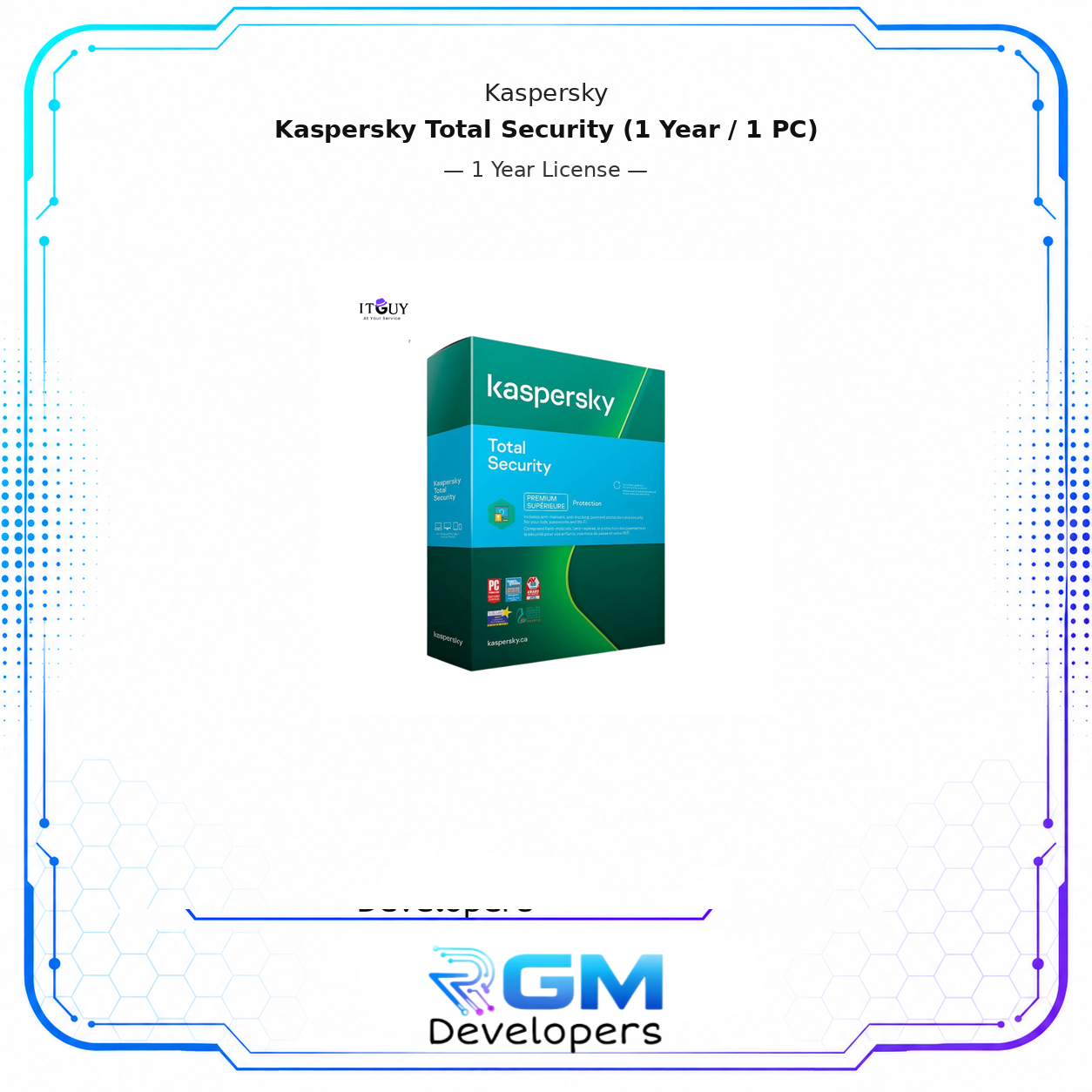 <p><strong>Defend your digital life with Kaspersky Total Security 2024,</strong> an all-in-one security suite that protects against viruses, ransomware, phishing, and online threats. It also includes parental controls, a password manager, and file backup for complete digital safety. Compatible with Windows, macOS, Android, and iOS, it requires at least 1GB of RAM and 1.5GB of free disk space.</p> <p>Kaspersky Total Security 2024 goes beyond standard antivirus protection by combining security, privacy, and family safety tools into a single license, making it one of the most complete consumer security packages available at this price point.</p> <h3><strong>Benefits of Purchasing Kaspersky Total Security 2024</strong></h3> <p>Kaspersky has been a trusted name in cybersecurity for over two decades, consistently earning top scores from independent testing organizations, including AV-TEST and AV-Comparatives. Here is what you get with this license:</p> <ul> <li><strong>Complete protection against viruses, malware, ransomware, and spyware.</strong> Kaspersky’s multilayered threat detection engine monitors your device in real time, identifying and neutralizing threats before they can access your files or compromise your system.</li> <li><strong>Parental control tools to keep kids safe online.</strong> Set screen time limits, filter inappropriate content, and monitor your child’s online activity across all their devices from a single parental dashboard.</li> <li><strong>Built-in password manager for secure login credentials.</strong> Store, generate, and autofill strong passwords across all your accounts without relying on your browser’s built-in storage, which is significantly more vulnerable to credential theft.</li> <li><strong>File backup and encryption to safeguard sensitive data.</strong> Automatically back up important files to a secure location and encrypt sensitive documents so they remain protected even if your device is lost, stolen, or compromised.</li> <li><strong>Safe Money feature for secure online banking and shopping.</strong> Kaspersky opens financial websites in a hardened, isolated browser environment that blocks keyloggers, screen capture tools, and man-in-the-browser attacks during transactions.</li> <li><strong>Multi-device protection across PC, Mac, Android, and iOS under one license.</strong> A single subscription covers your chosen number of devices regardless of platform, giving your entire household consistent protection without purchasing separate licenses.</li> <li><strong>Lightweight performance that does not slow down your system.</strong> Kaspersky is engineered to run efficiently in the background, with minimal impact on boot times, application launch speeds, and overall system responsiveness.</li> </ul> <h3><strong>Who Needs Kaspersky Total Security 2024?</strong></h3> <ul> <li><strong>Families with children</strong> who need both strong device security and reliable parental controls to manage screen time and filter online content across multiple devices.</li> <li><strong>Home users and individuals</strong> who want a comprehensive security package that covers antivirus, privacy tools, and password management, without installing multiple separate applications.</li> <li><strong>Remote workers and freelancers</strong> handling sensitive client files and financial transactions who need ransomware protection, file encryption, and safe banking tools in one place.</li> <li><strong>Users managing multiple devices</strong> across different platforms who want unified protection under a single license rather than separate subscriptions for each device.</li> </ul> <p>Alternative Products: AVAST | Bitdefender | MalwareBytes | ESET NOD32</p> <p>Explore more antiviruses.</p> <h3><strong>What You Will Receive</strong></h3> <ul> <li><strong>Kaspersky Total Security 2024 activation key</strong> is delivered digitally after purchase confirmation.</li> <li><strong>Official download link</strong> to the latest version of Kaspersky Total Security.</li> <li><strong>Step-by-step activation instructions</strong> for both new and existing Kaspersky accounts.</li> <li><strong>Customer support available</strong> for any installation or activation issues during the warranty period.</li> </ul> <h3><strong>Important Notes</strong></h3> <ul> <li><strong>Kaspersky Total Security 2024 license is valid for the number of devices specified at the time of purchase.</strong> It cannot be extended to additional devices beyond the stated limit without purchasing a higher-tier plan.</li> <li><strong>The subscription is valid for 12 months from the date of activation.</strong> Protection, updates, and access to all features remain active throughout this period.</li> <li><strong>An internet connection is required for activation and ongoing threat definition updates.</strong> Keeping automatic updates enabled ensures your protection stays current against newly discovered threats.</li> <li><strong>This is a digital product delivered electronically.</strong> No physical packaging, disc, or printed documentation will be shipped.</li> </ul> </div> <div id="tab-additional_information" role="tabpanel" aria-labelledby="tab-title-additional_information"> <table aria-label="Product Details"> <tr> <th scope="row">Year</th> <td><p>1, 2</p> </td> </tr> <tr> <th scope="row">Devices</th> <td><p>1, 3, 5, 10</p> </td> </tr> </table> </div> <p>Available from RGM Developers with secure checkout and quick digital fulfillment.</p>