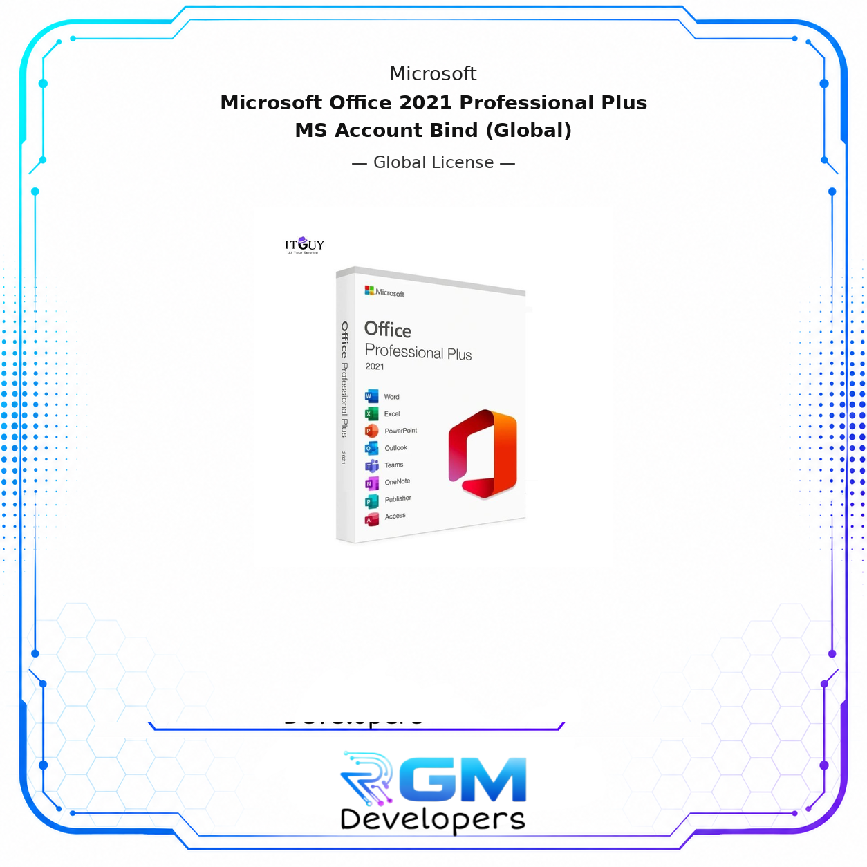 <p>Microsoft Office 2021 Professional Plus (MS Account Bind) is a <strong>lifetime, account-bound license</strong> that permanently links to your Microsoft account. Once activated, you can reinstall or reactivate Office anytime by signing in to your account, making it one of the most secure and flexible activation methods available.</p> <p>This edition includes the complete Office suite: <strong>Word, Excel, PowerPoint, Outlook, Access, Publisher, and OneNote</strong>, designed for professionals, businesses, and advanced users who need long-term productivity without subscriptions.</p> <hr /> <h3><strong>Benefits of MS Account Binding</strong></h3> <p>• License permanently binds to your Microsoft account<br />• Easy reinstallation and reactivation on future devices<br />• One-time purchase with lifetime validity<br />• No phone activation required<br />• Global activation – works worldwide<br />• Secure and official Microsoft activation method<br />• Ideal for long-term professional and business use</p> <hr /> <h3><strong>Included Applications</strong></h3> <p>• Microsoft Word 2021<br />• Microsoft Excel 2021<br />• Microsoft PowerPoint 2021<br />• Microsoft Outlook 2021<br />• Microsoft Access 2021<br />• Microsoft Publisher 2021<br />• Microsoft OneNote</p> <hr /> <h3><strong>System Requirements</strong></h3> <p>• Windows 10 or Windows 11<br />• 1.6 GHz or faster dual-core processor<br />• 4 GB RAM recommended<br />• 4 GB available disk space<br />• Internet connection required for initial activation</p> <hr /> <h3><strong>What You Will Receive</strong></h3> <p>• Microsoft Office 2021 Professional Plus product key<br />• Microsoft account binding instructions<br />• Official download guidance<br />• Step-by-step installation and activation support<br />• Lifetime activation once bound to your account</p> </div> <p>Available from RGM Developers with secure checkout and quick digital fulfillment.</p>