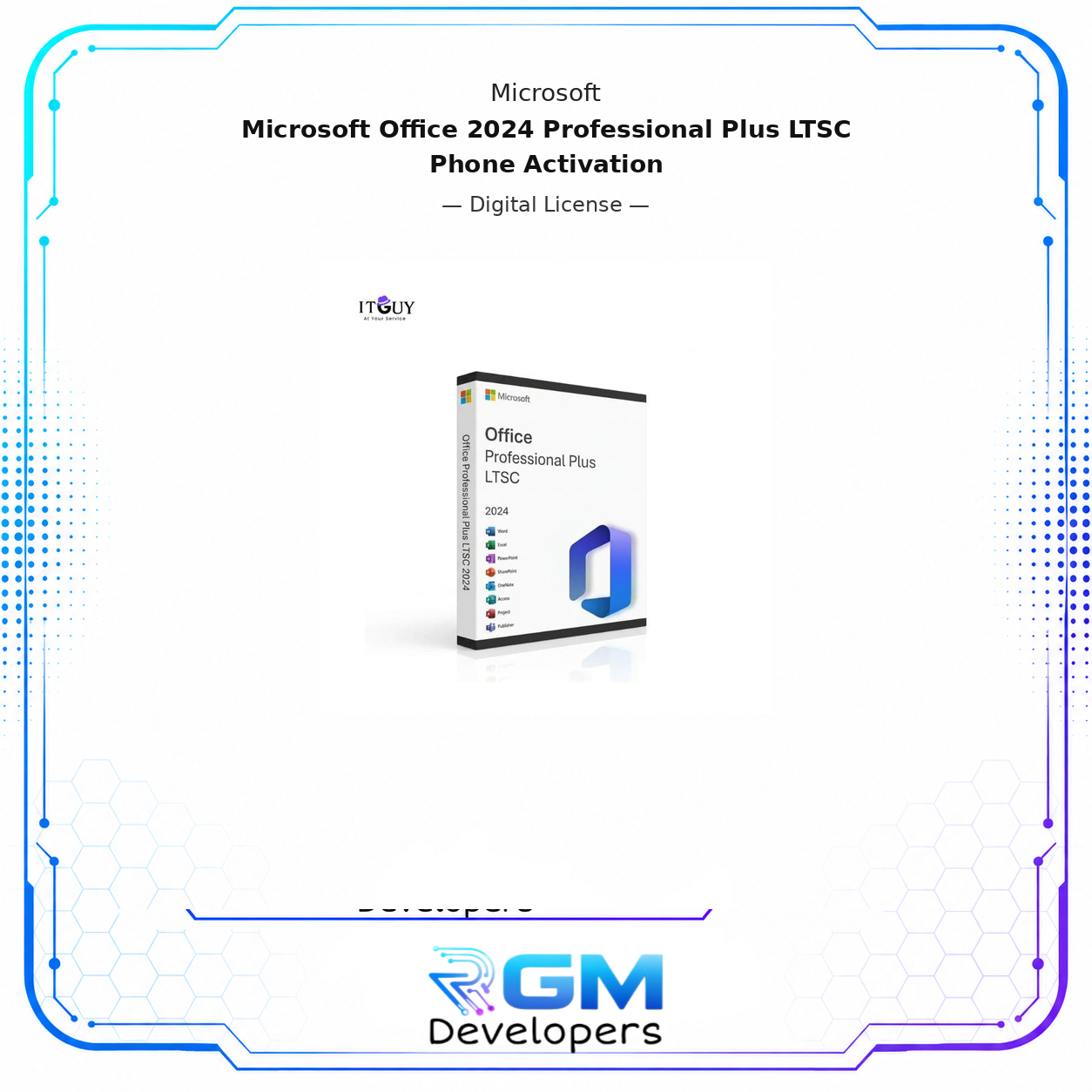 <p>Experience the latest productivity suite from Microsoft with <strong>Office 2024 Professional Plus LTSC (Long-Term Servicing Channel)</strong>. Designed for professionals and businesses, this version delivers all essential Office apps with long-term stability, no recurring subscription, and one-time activation via phone.</p> <p>You’ll receive a <strong>authentic license key</strong> for <strong>permanent activation</strong>, ensuring secure, verified access to Microsoft’s newest suite of tools — Word, Excel, PowerPoint, Outlook, Access, and more.</p> <p>Snapshot of our customer experiences.</p> <hr /> <p><strong>Included Applications</strong></p> <ul> <li> <p>Microsoft Word 2024</p> </li> <li> <p>Microsoft Excel 2024</p> </li> <li> <p>Microsoft PowerPoint 2024</p> </li> <li> <p>Microsoft Outlook 2024</p> </li> <li> <p>Microsoft Access 2024</p> </li> <li> <p>Microsoft Publisher 2024</p> </li> <li> <p>Microsoft OneNote 2024</p> </li> <li> <p>Microsoft Teams (Basic version)</p> </li> </ul> <hr /> <p><strong>Activation Type</strong></p> <p><strong>Phone Activation (Official Method)</strong><br />One-time activation, valid for lifetime use on a single device.</p> <hr /> <p><strong>How to Activate via Phone</strong></p> <ol> <li> <p>Install <strong>Microsoft Office 2024 Pro Plus LTSC</strong> on your PC.</p> </li> <li> <p>Open <strong>Word or Excel</strong>, then go to <strong>Account → Change Product Key</strong>.</p> </li> <li> <p>Enter the product key provided by us.</p> </li> <li> <p>Choose <strong>Phone Activation</strong> when prompted.</p> </li> <li> <p>You’ll see an <strong>Installation ID</strong> displayed on screen.</p> </li> <li> <p><strong>Share the Installation ID or a screenshot</strong> of the activation window with us.</p> </li> <li> <p>Within <strong>1–2 minutes</strong>, we’ll send your <strong>Confirmation ID</strong>.</p> </li> <li> <p>Enter the Confirmation ID to complete activation.</p> </li> </ol> <p>Enjoy full lifetime access once activation is completed.</p> <hr /> <p><strong>Product Details</strong></p> <ul> <li> <p><strong>Edition:</strong> Microsoft Office 2024 Professional Plus LTSC</p> </li> <li> <p><strong>License Type:</strong> Lifetime (One-Time Activation)</p> </li> <li> <p><strong>Delivery:</strong> Digital Key & Activation Instructions</p> </li> <li> <p><strong>Devices Supported:</strong> 1 PC</p> </li> <li> <p><strong>Compatibility:</strong> Windows 10 / Windows 11</p> </li> <li> <p><strong>Region:</strong> Global</p> </li> </ul> <h3>What “Lifetime” Means</h3> <ul> <li> <p>One-time purchase, no monthly or yearly fee</p> </li> <li> <p>Permanent activation after successful setup</p> </li> <li> <p>No expiry date</p> </li> </ul> <p>Once activated, Office remains active on the <strong>same PC</strong>.</p> <hr /> <h3>Important Reinstallation Note (Please Read)</h3> <ul> <li> <p>This version is designed for <strong>long-term use on one computer</strong></p> </li> <li> <p>Reinstalling Windows on the same PC <strong>may require reactivation</strong></p> </li> <li> <p>In some cases, reactivation may <strong>not be available</strong> due to Microsoft activation limits</p> </li> <li> <p>Frequent Windows reinstallations or major hardware changes (especially motherboard replacement) are <strong>not recommended</strong> for this version</p> </li> </ul> <hr /> <p><strong>Notes</strong></p> <ul> <li> <p>Official phone-based activation (permanent license)</p> </li> <li> <p>Works on both 32-bit and 64-bit systems</p> </li> <li> <p>Reinstallation on the same device is supported</p> </li> <li> <p>No Microsoft account or subscription needed</p> </li> </ul> <p>For Office 365 subscription, explore the category for options.</p> </div> <p>Available from RGM Developers with secure checkout and quick digital fulfillment.</p>